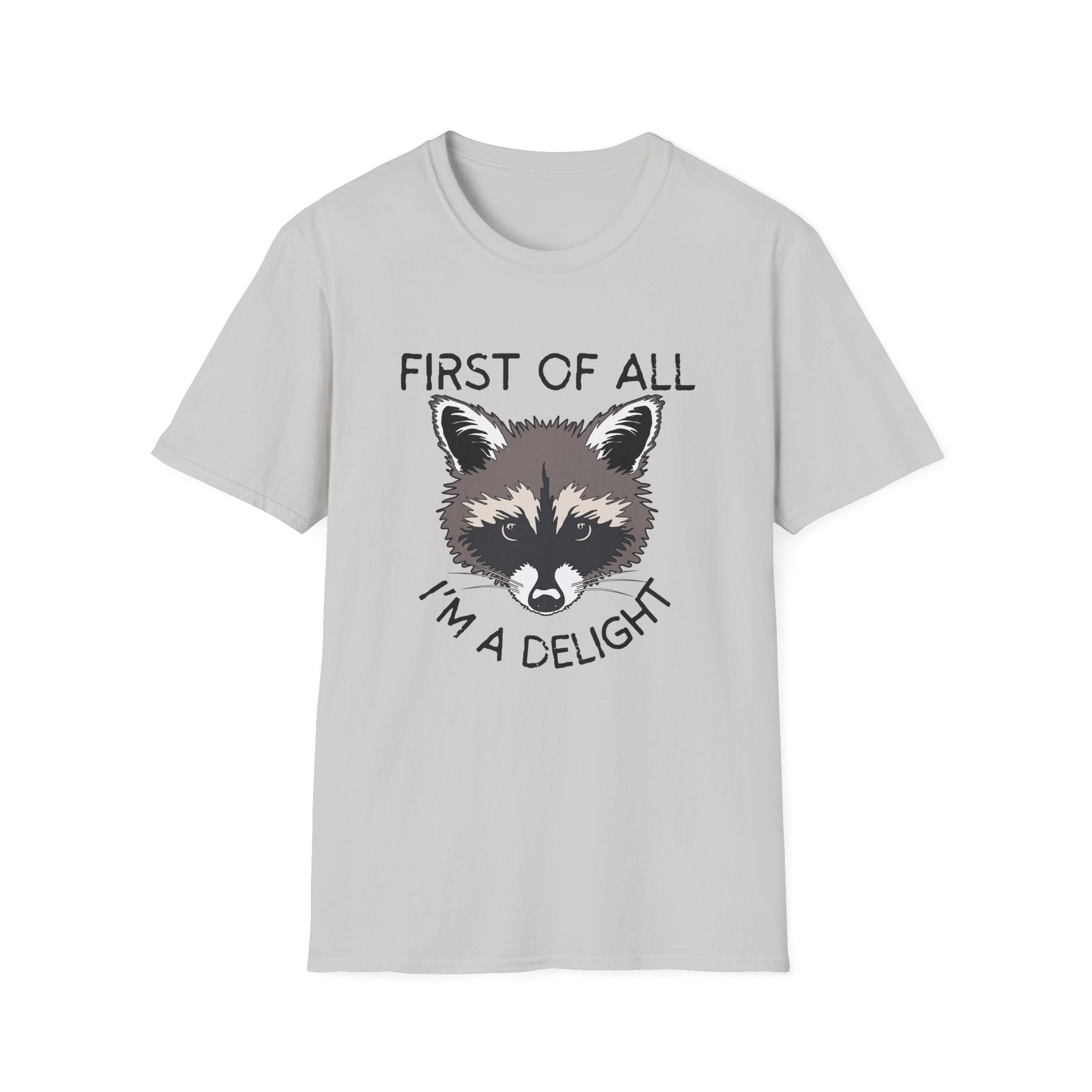 Raccoon 'First of All I'm a Delight' Graphic T-Shirt