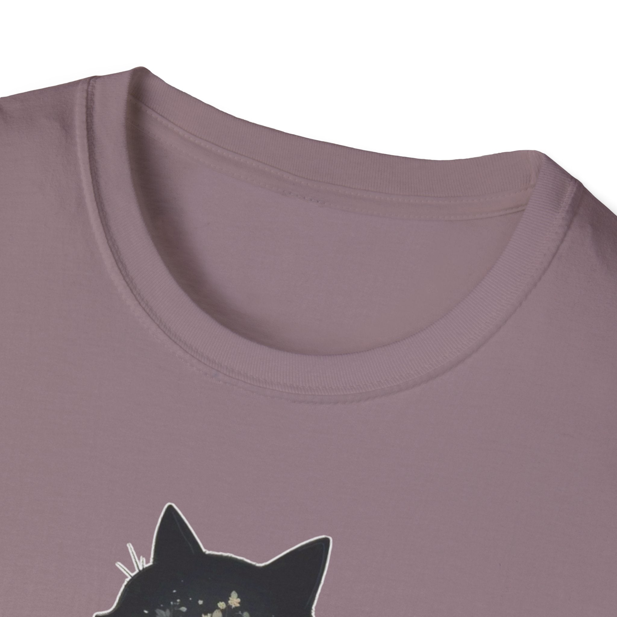 Floral Silhouette Cat T-Shirt
