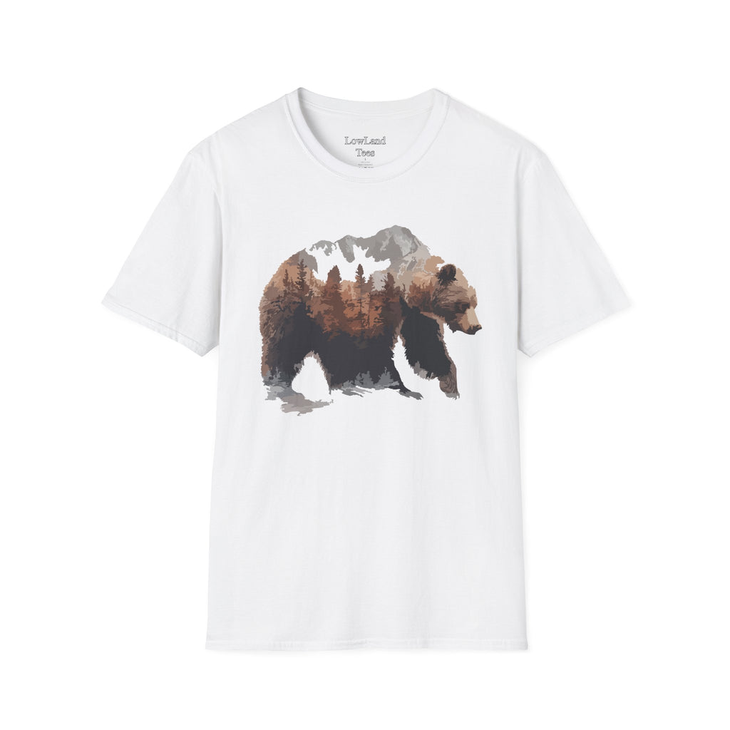 Mountain Spirit Bear T-Shirt — Double Exposure Wilderness Nature Tee