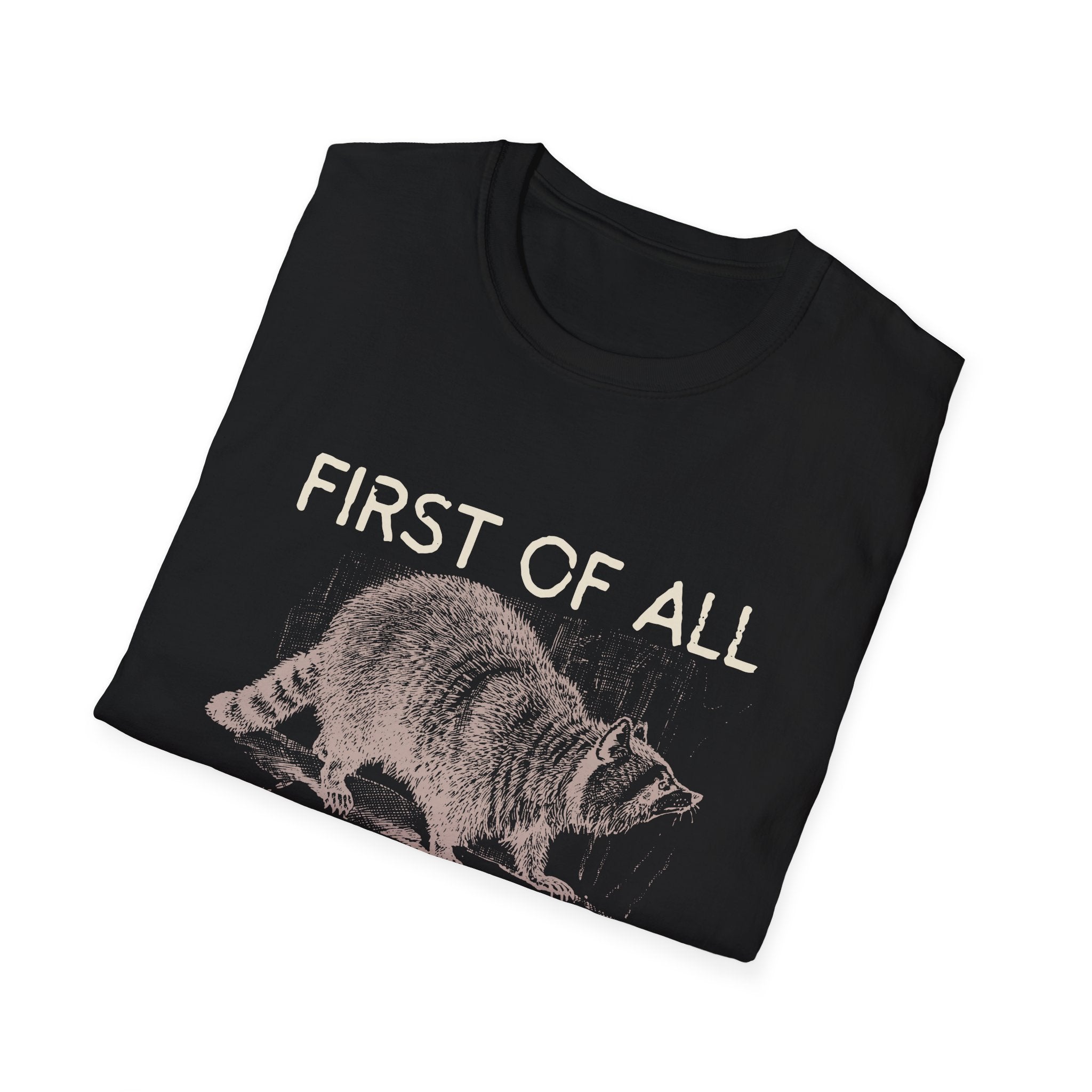 T-Shirt — “First Of All I’m A Delight” Raccoon Vintage Graphic Tee