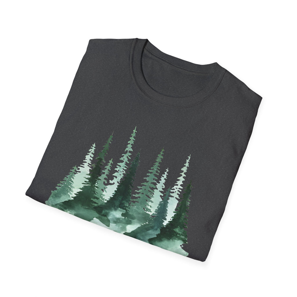 Forest Watercolor T-Shirt — Green Pine Tree Nature Tee