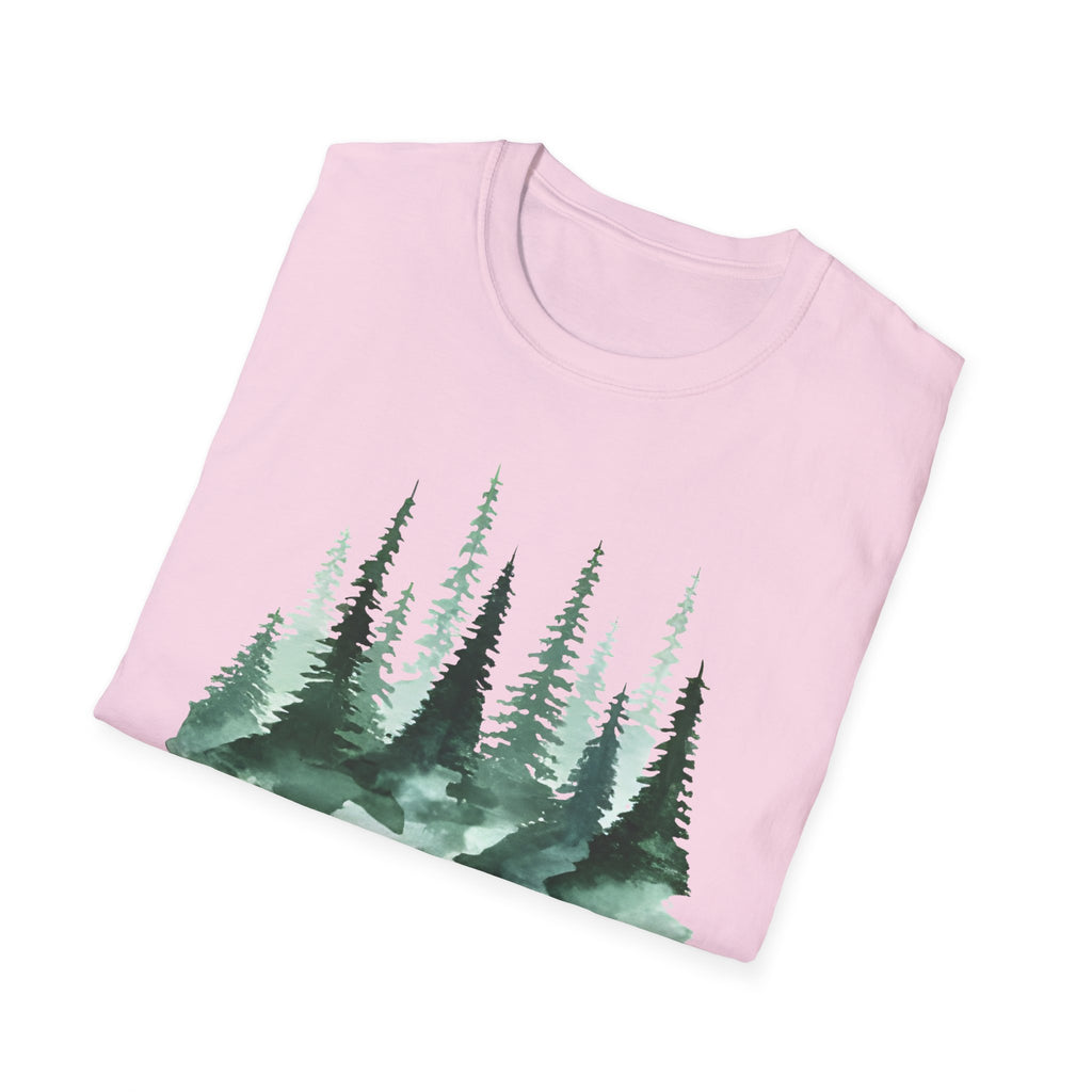 Forest Watercolor T-Shirt — Green Pine Tree Nature Tee
