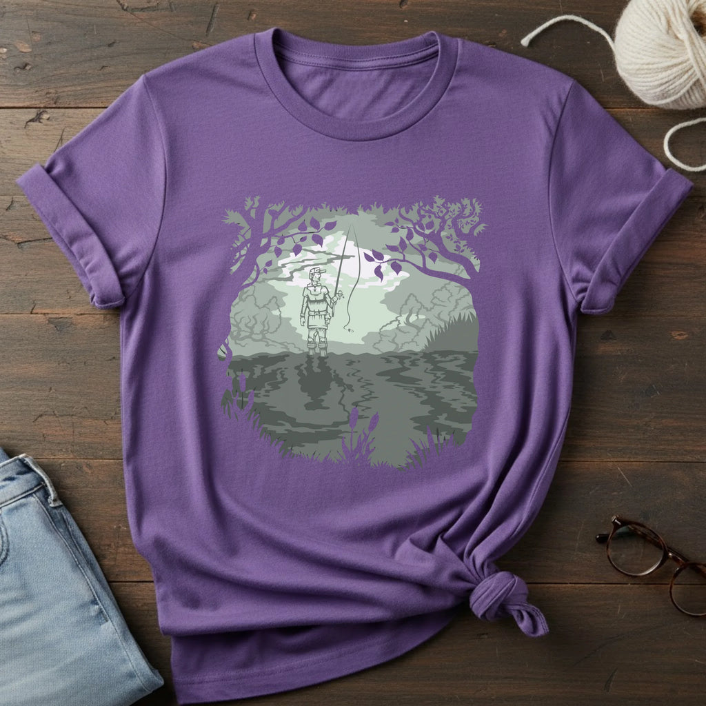 Forest Lantern T-Shirt — Moonlit Camping Scene