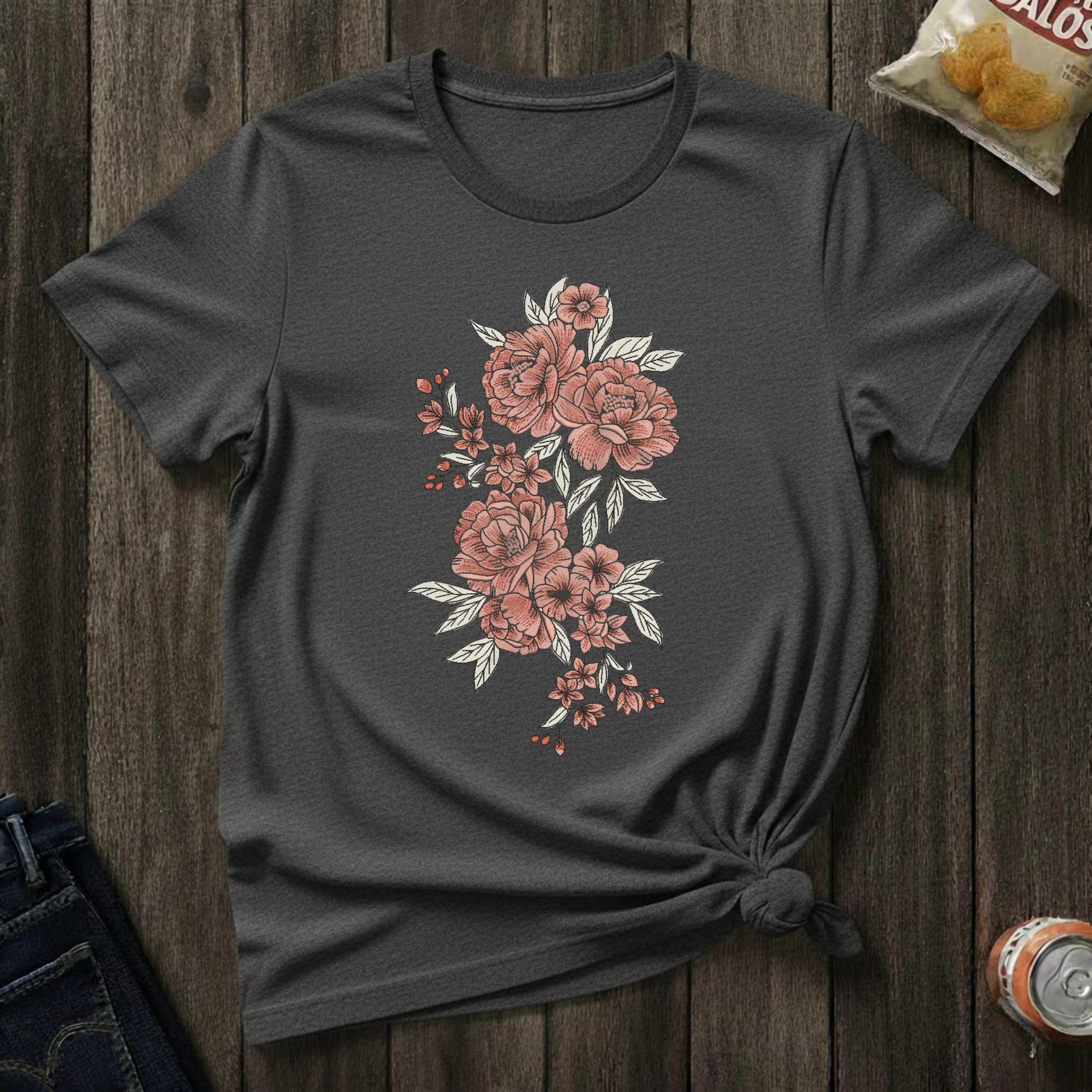 Floral Rose Bouquet T-Shirt — Vintage Botanical Graphic Tee