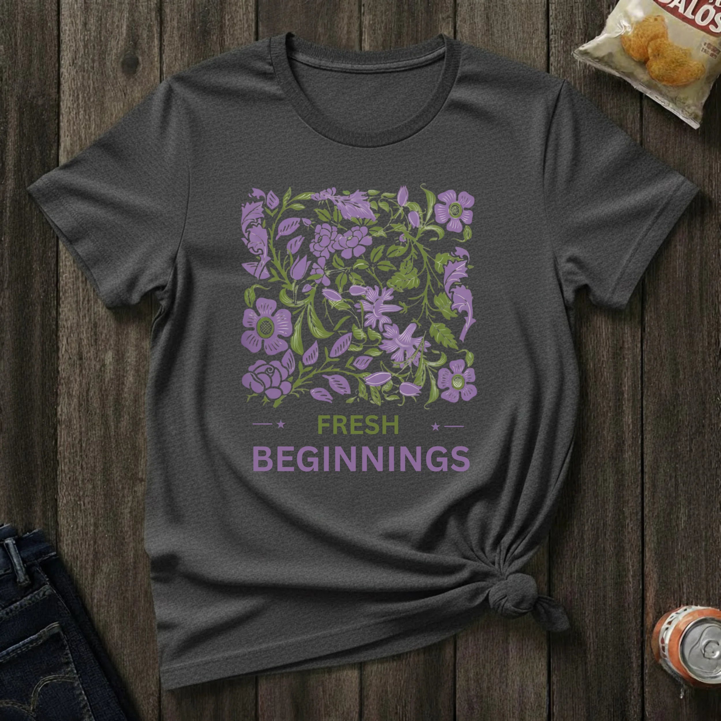 Fresh Beginnings Floral T-Shirt — Purple Botanical Spring Tee