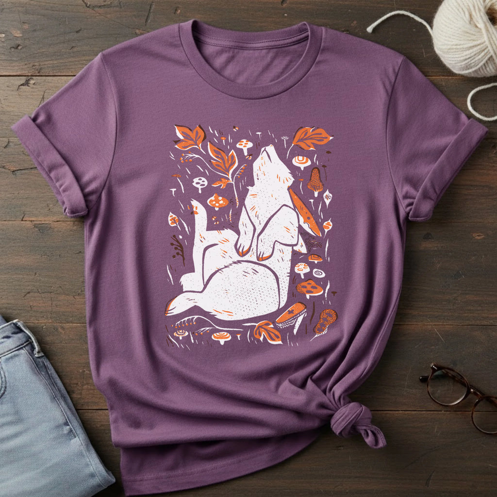 Rabbit Meadow T-Shirt — Relaxed Floral Rabbit Illustration Tee