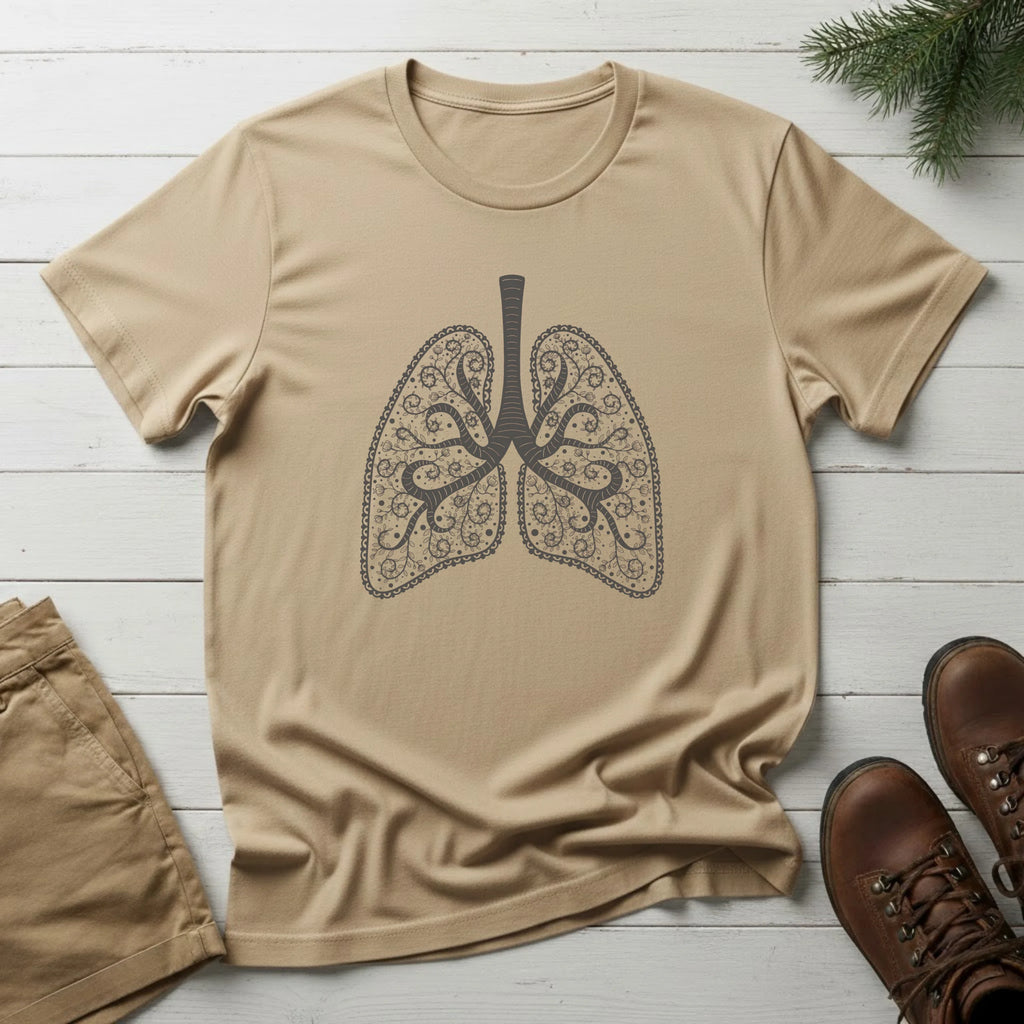 Lung Art T-Shirt — Botanical Decorative Lungs Tee