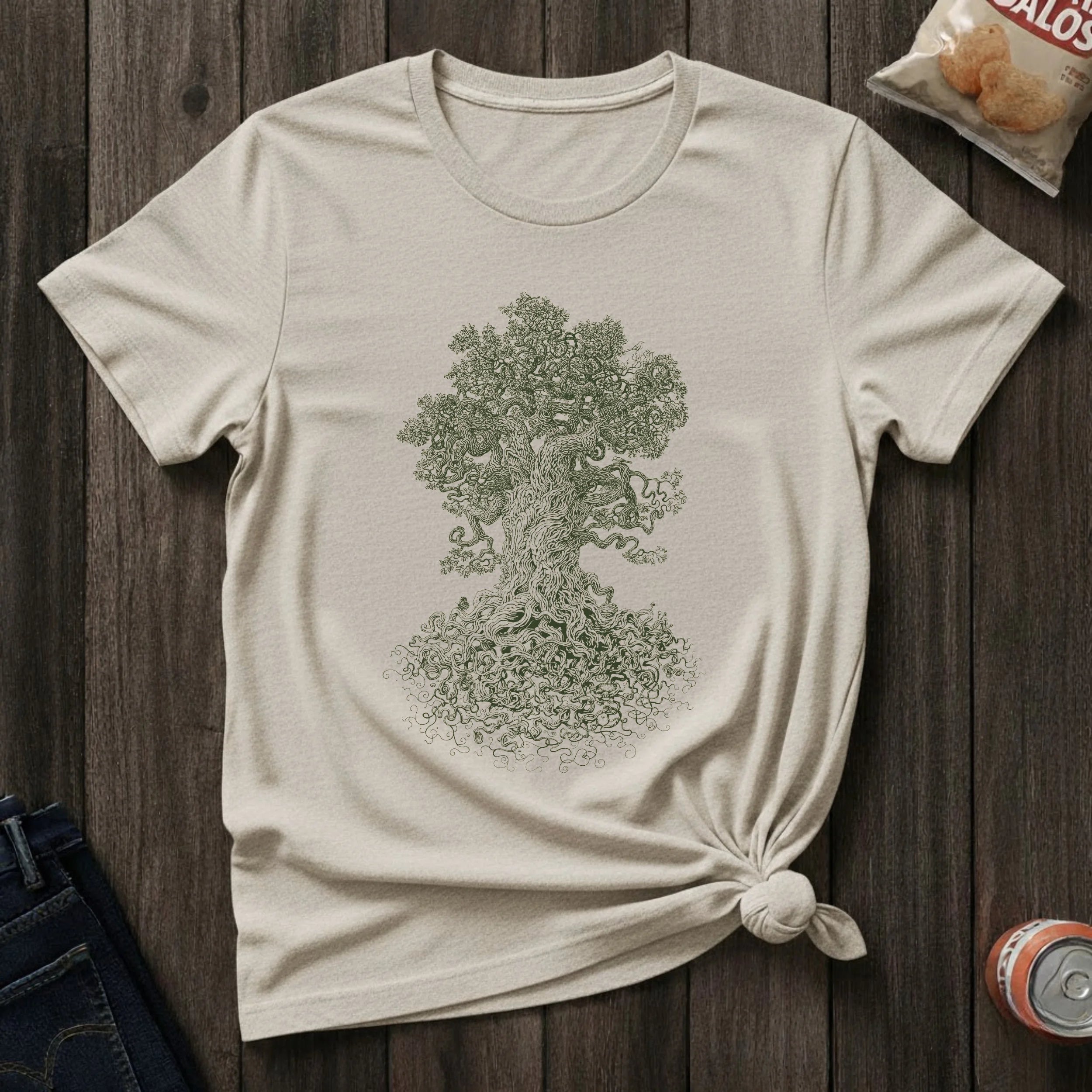 Oak Tree Illustration T-Shirt — Vintage Botanical Nature Tee
