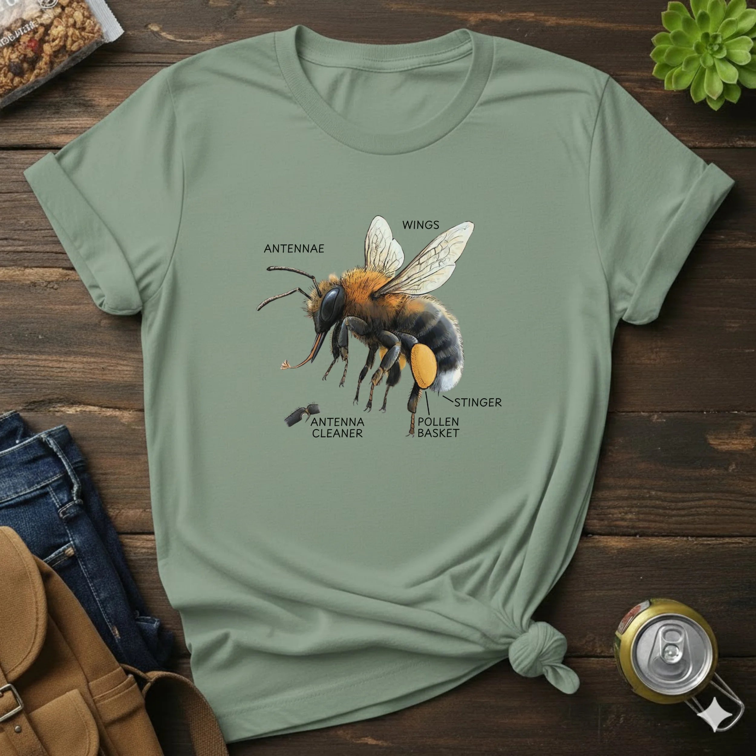 Bee Anatomy T-Shirt — Vintage Scientific Honey Bee Diagram Tee