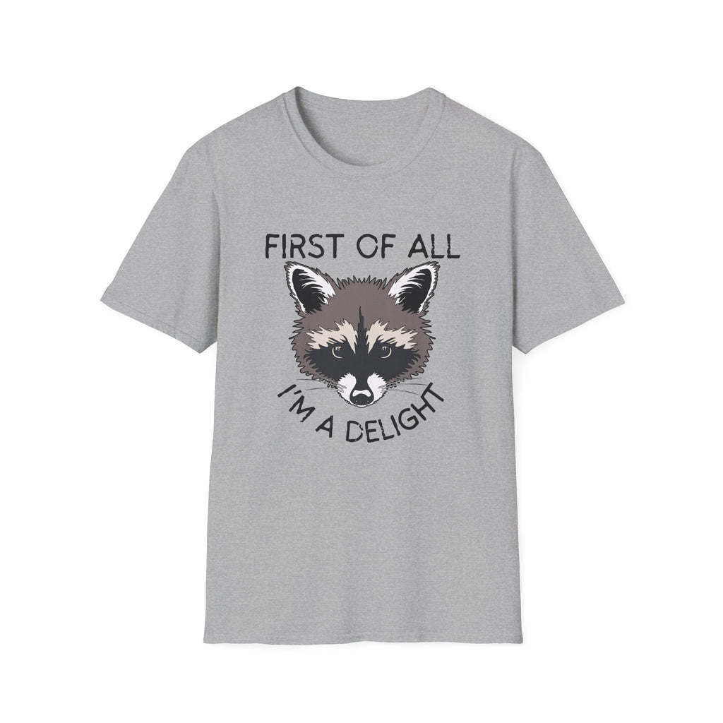 Raccoon 'First of All I'm a Delight' Graphic T-Shirt