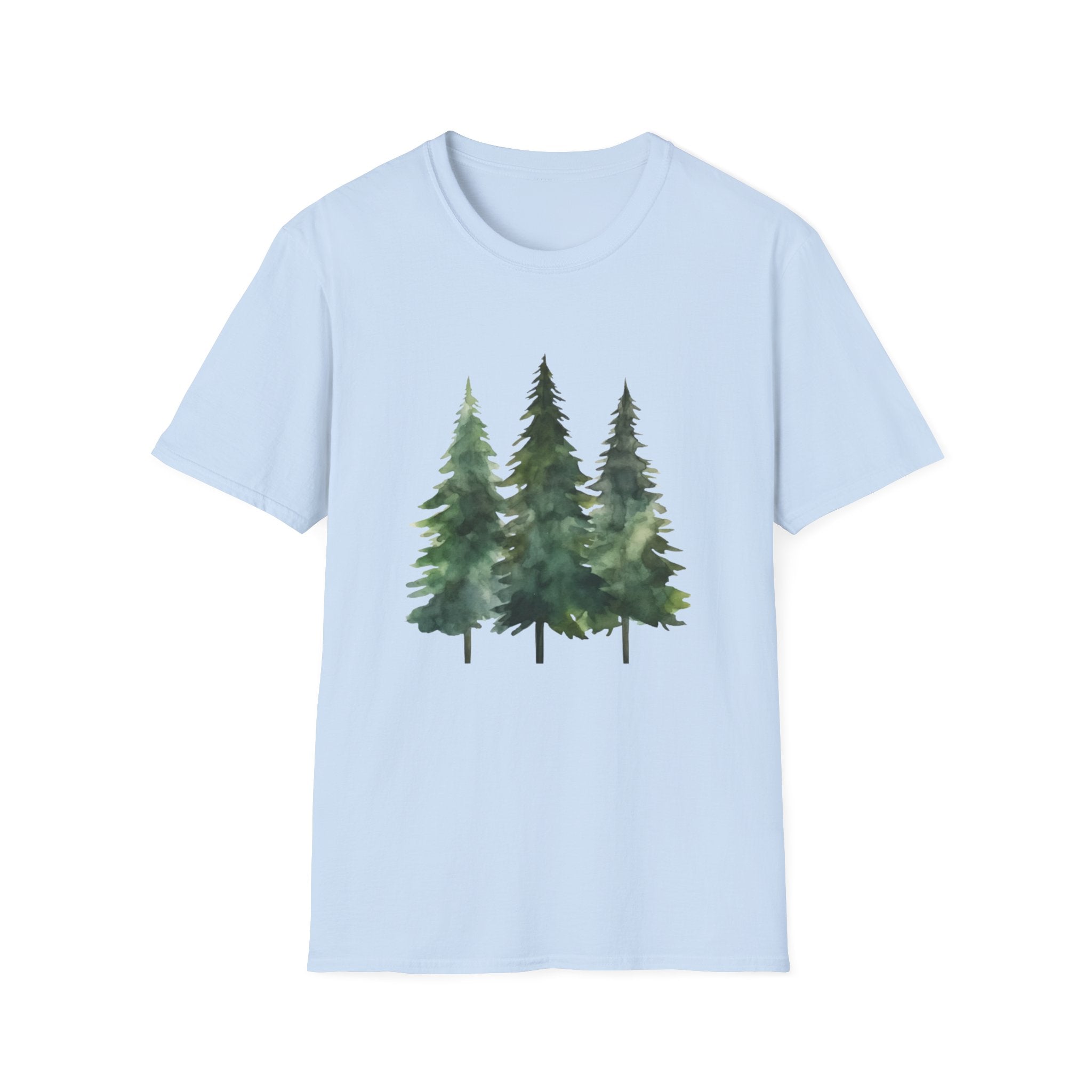 Pine Forest Tee — Watercolor Evergreen Tree T-Shirt