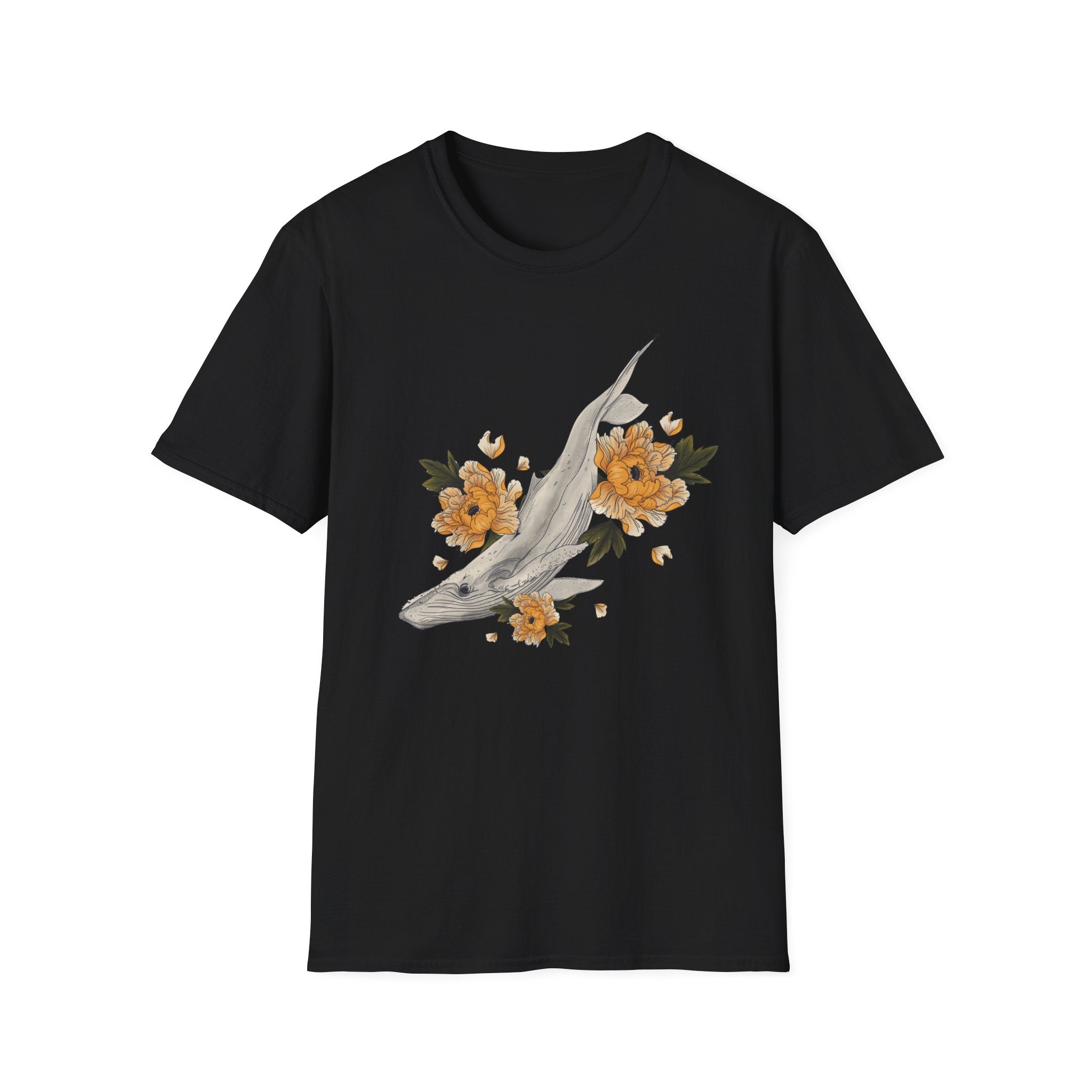 Floral Koi Fish T-Shirt — Golden Blossom Graphic Tee