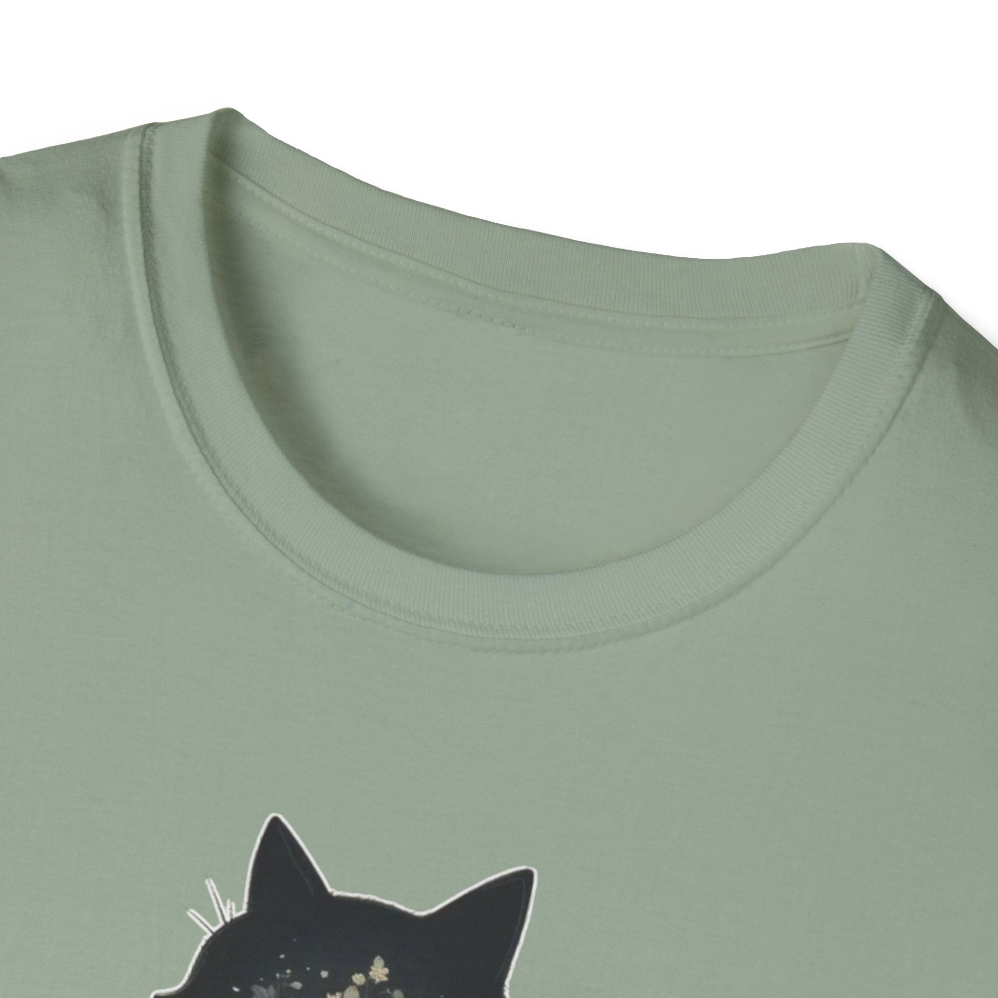 Floral Silhouette Cat T-Shirt
