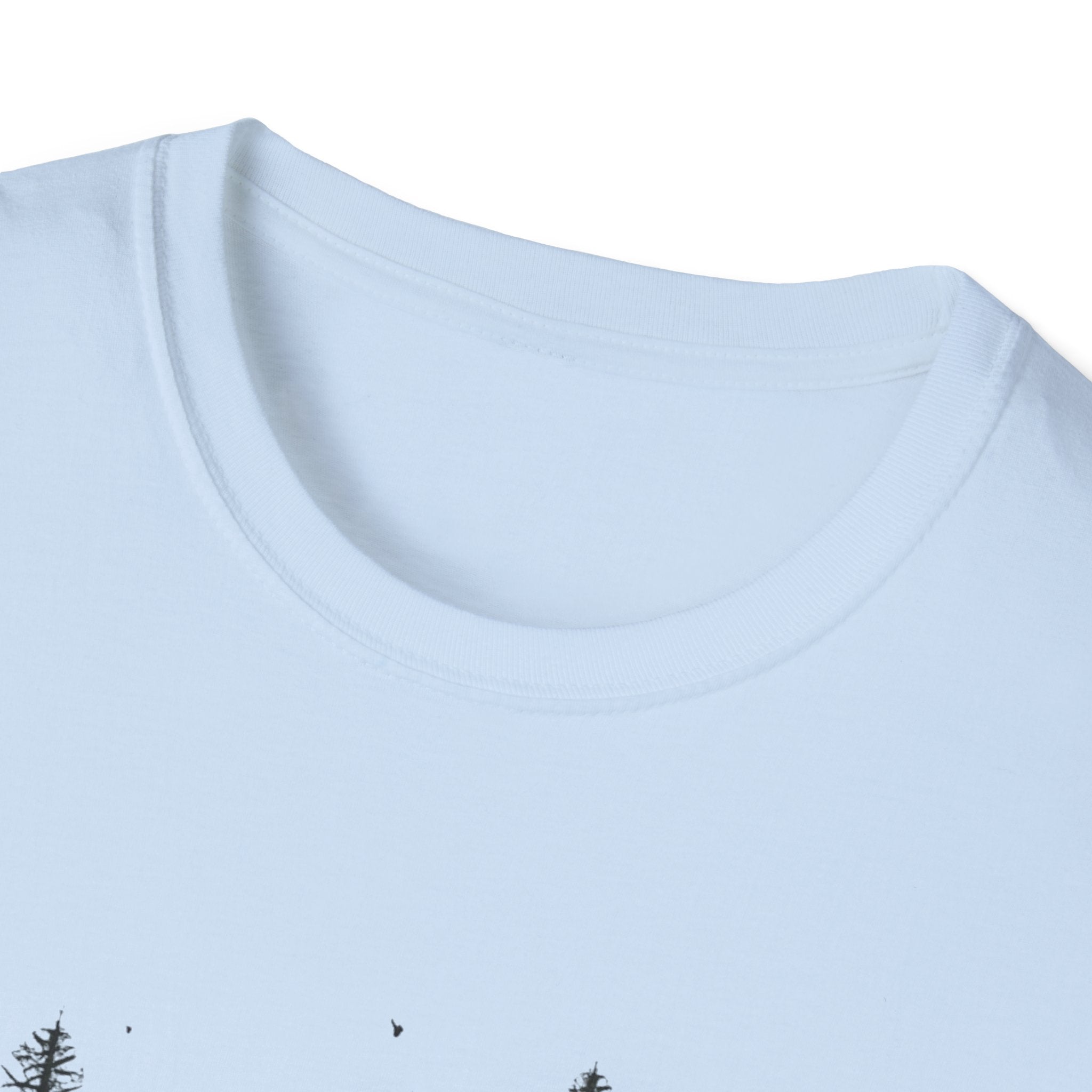 Pine Grove Minimalist Tee — Hand-Drawn Forest Trees T-Shirt