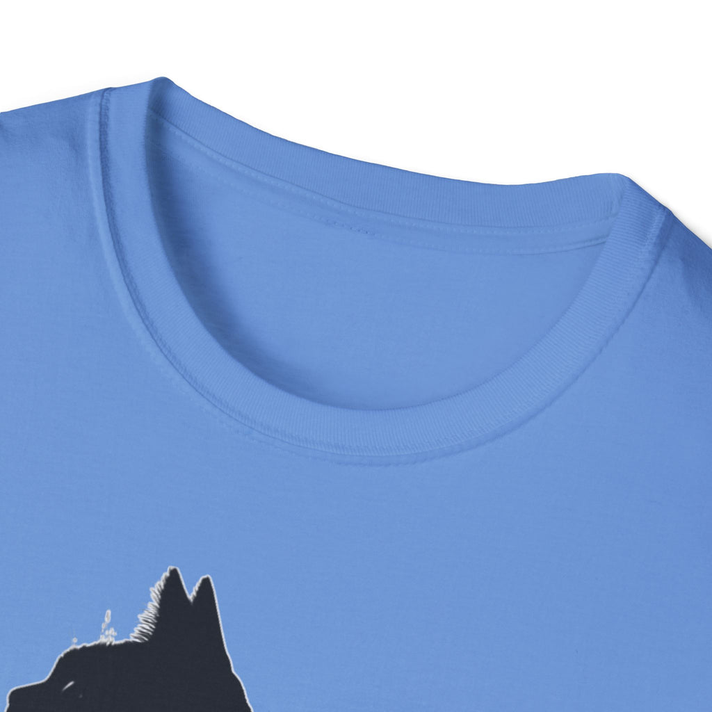 Galaxy Cat T-Shirt — Night Sky Silhouette Tee for Cat Lovers