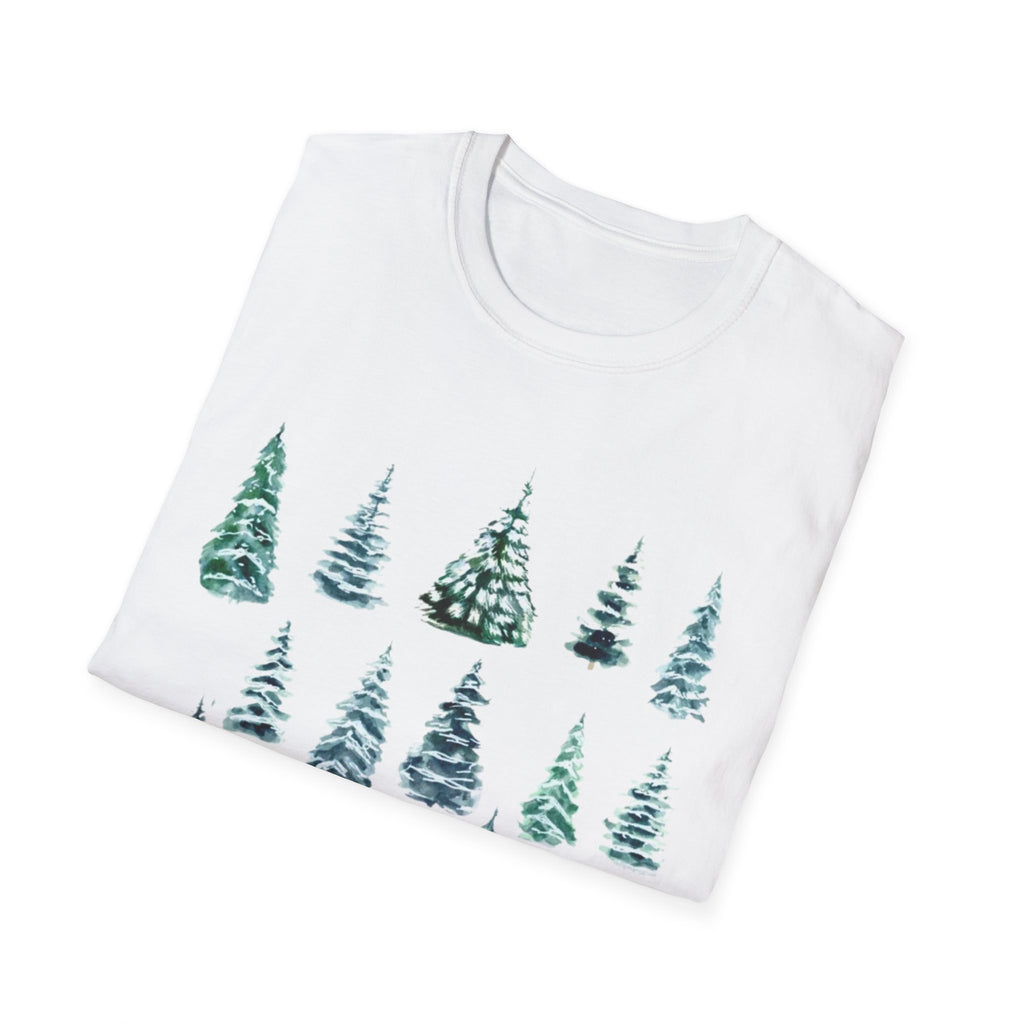 Pine Tree Watercolor T-Shirt — Minimal Holiday Trees Tee