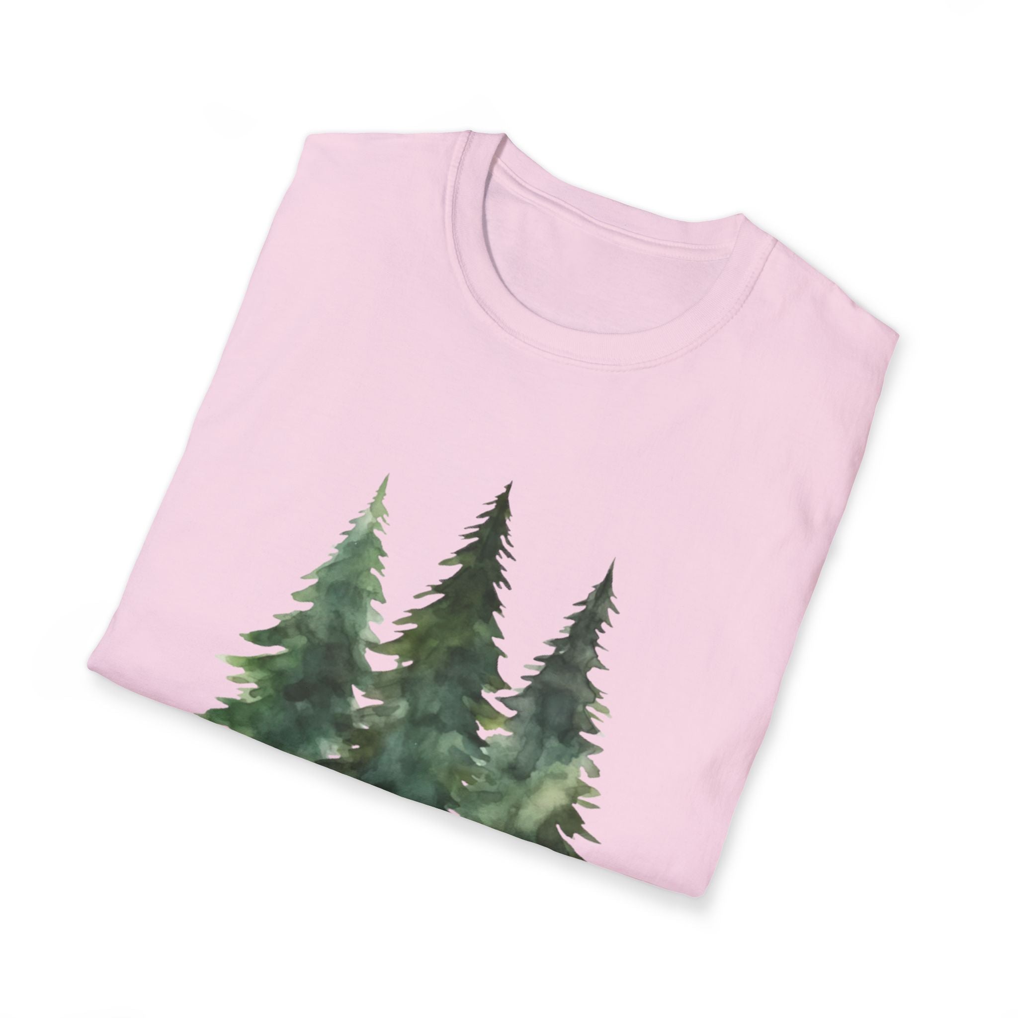 Pine Forest Tee — Watercolor Evergreen Tree T-Shirt