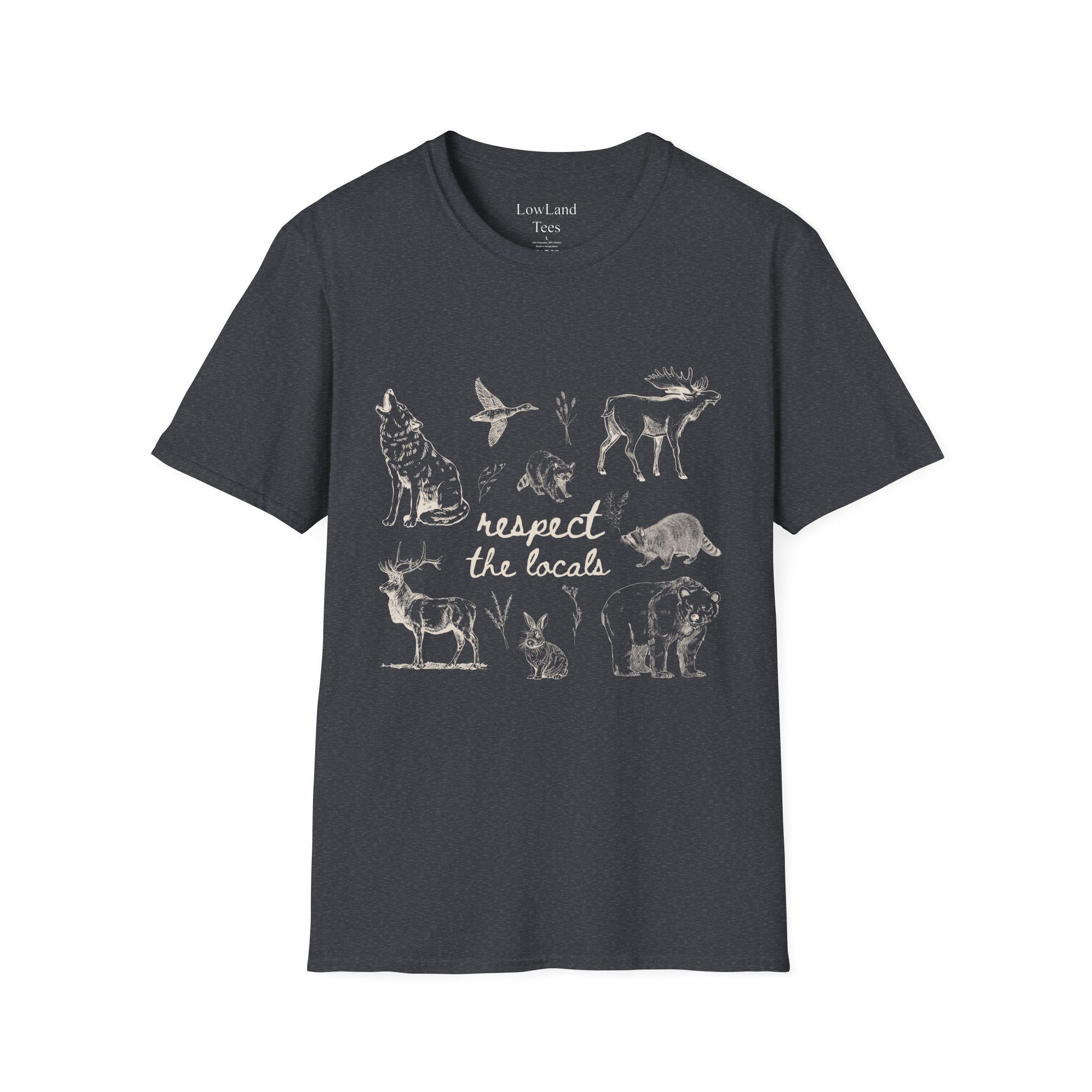 Respect the Locals T-Shirt — Wildlife Sketch Nature Tee
