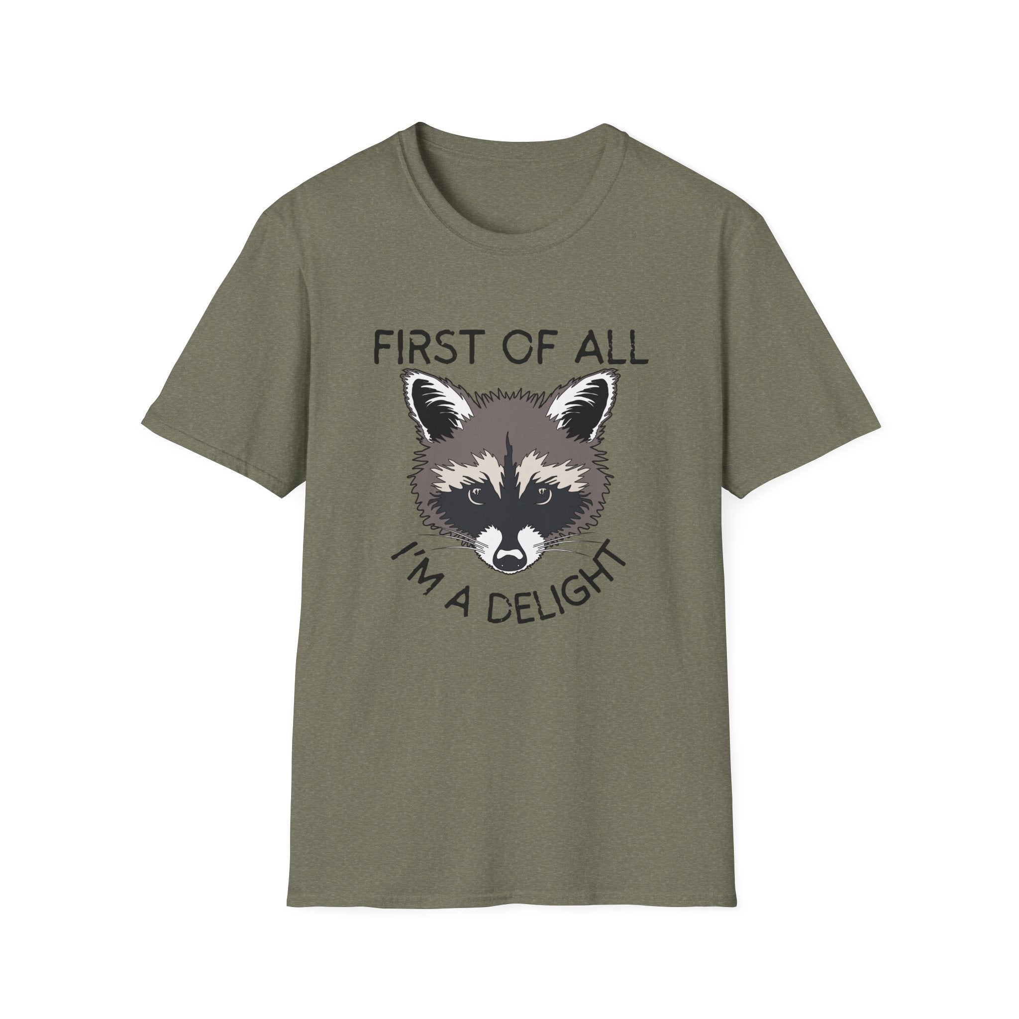 Raccoon 'First of All I'm a Delight' Graphic T-Shirt