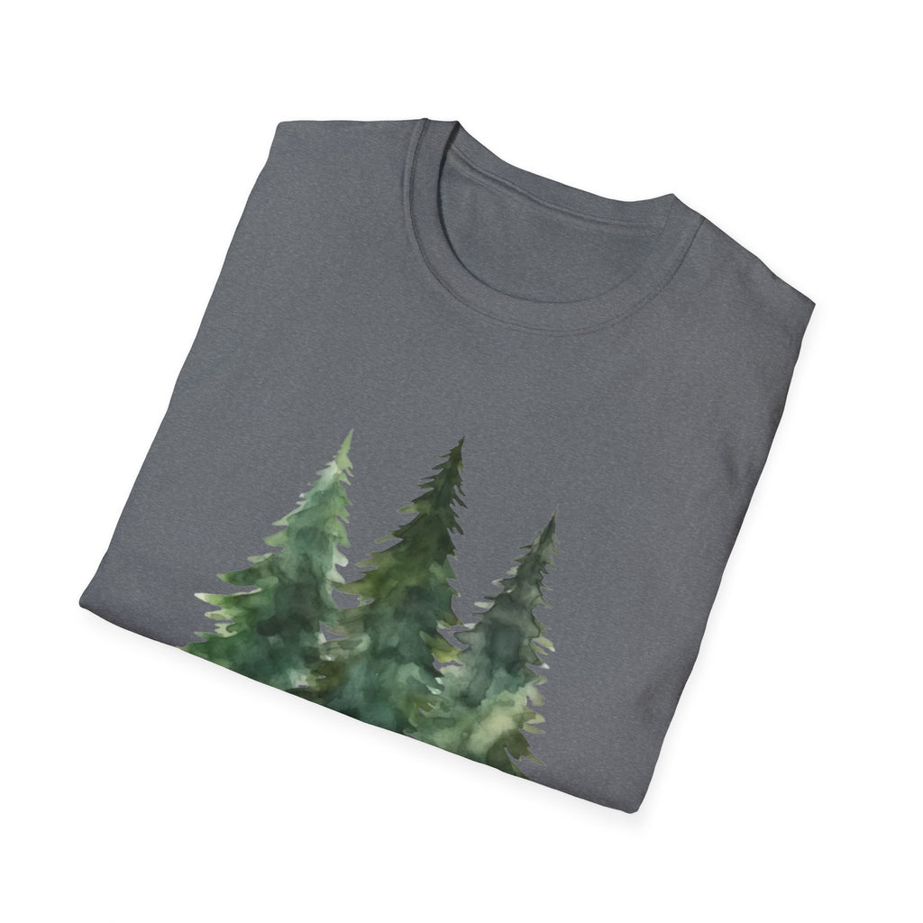 Pine Forest Tee — Watercolor Evergreen Tree T-Shirt