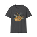 Cat Floral Tee — Cozy Patterned Cat with Botanical Leaves T-Shirt