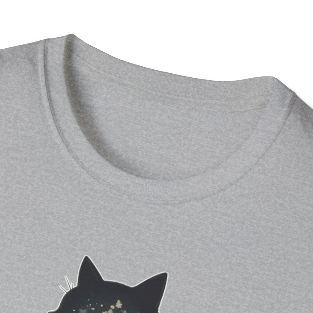 Floral Silhouette Cat T-Shirt