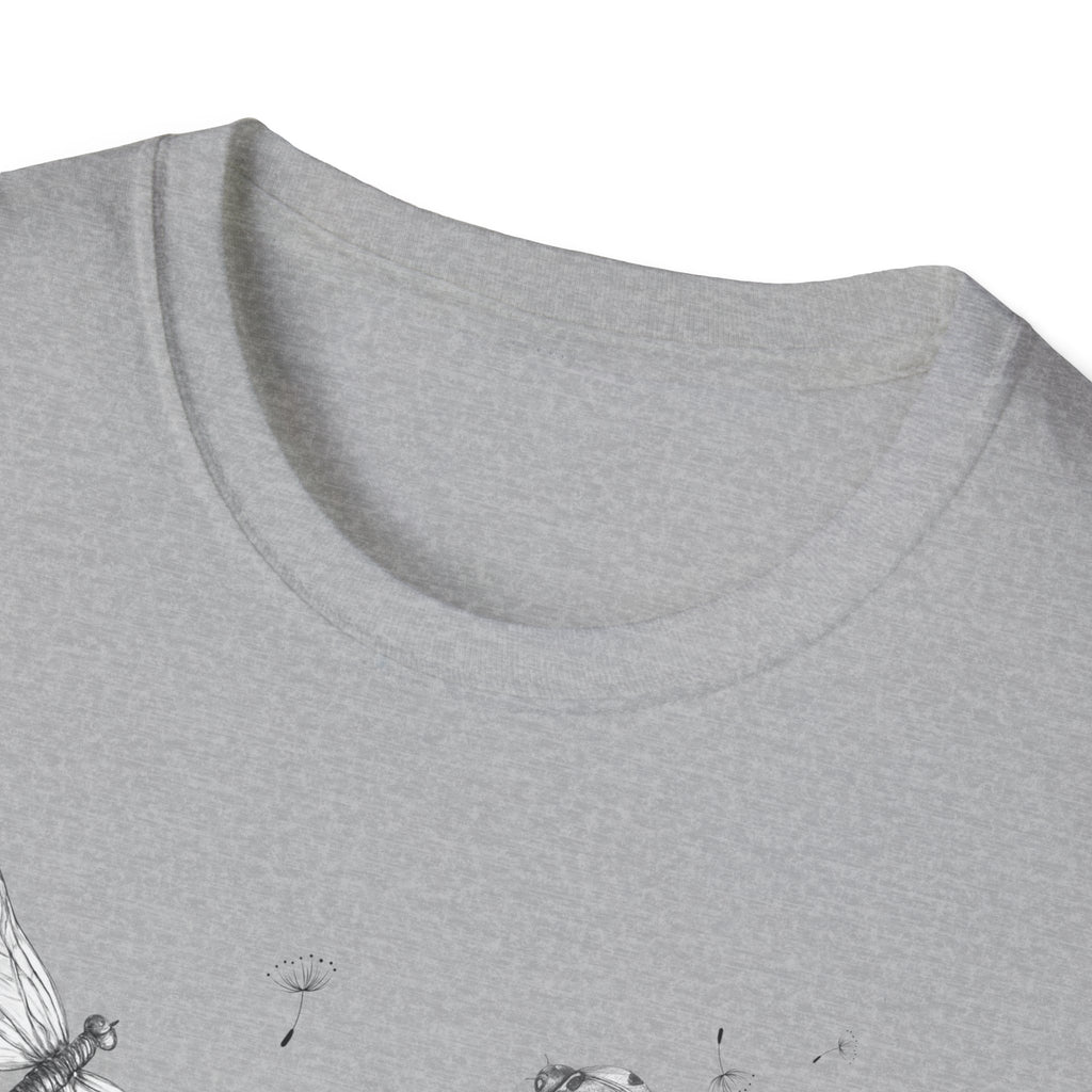 Butterfly & Dandelion Tee — Delicate Botanical Nature T-Shirt