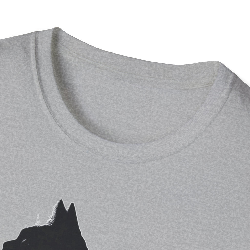 Galaxy Cat T-Shirt — Night Sky Silhouette Tee for Cat Lovers