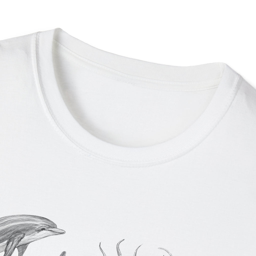 Ocean Wildlife T-Shirt — Monochrome Marine Life Design
