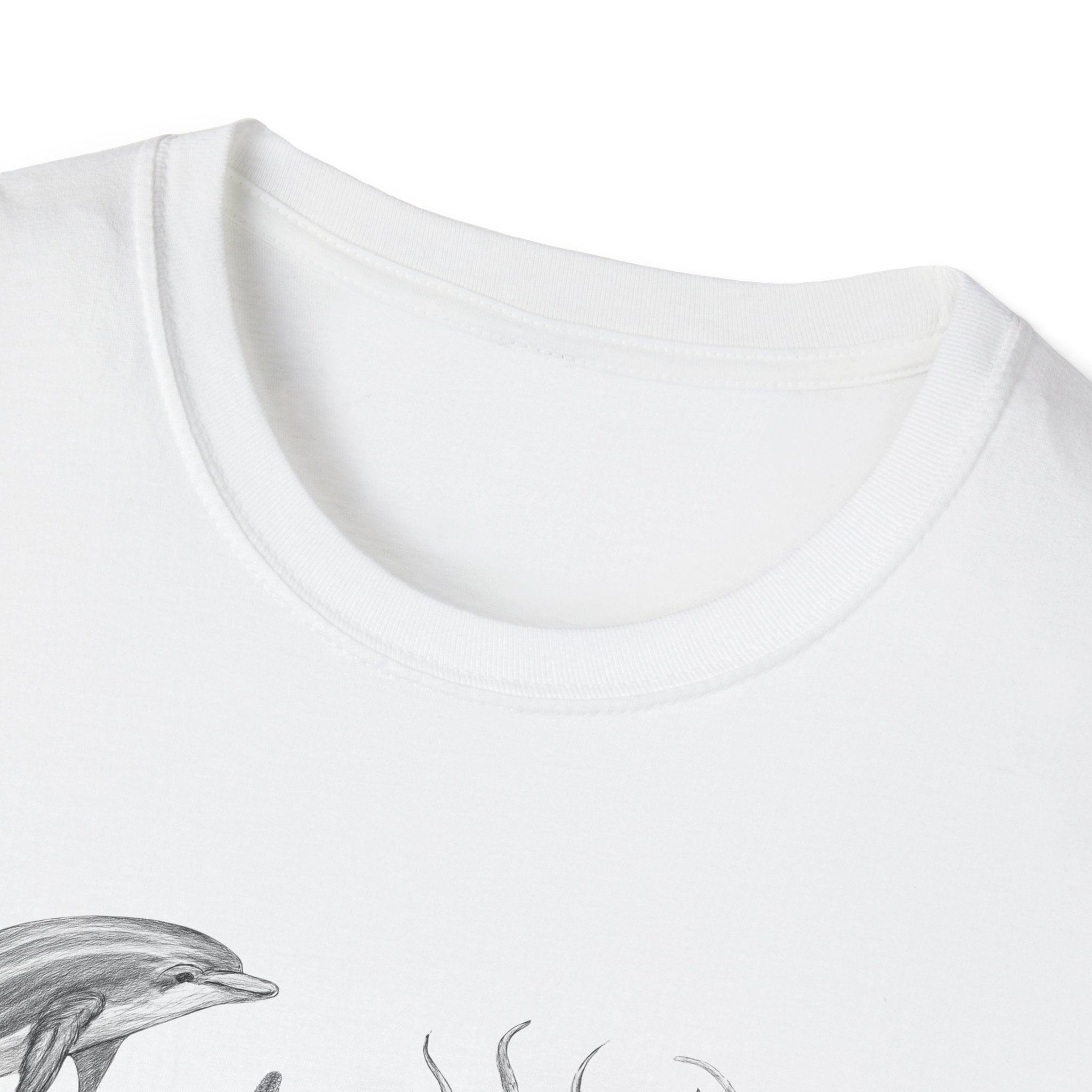 Ocean Wildlife T-Shirt — Monochrome Marine Life Design