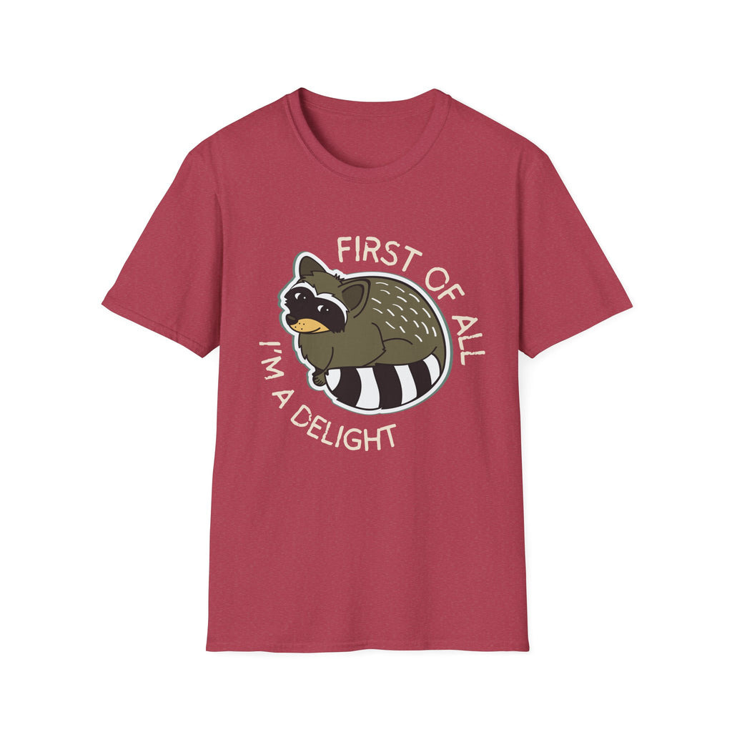 Raccoon 'First of All I'm a Delight' T-Shirt