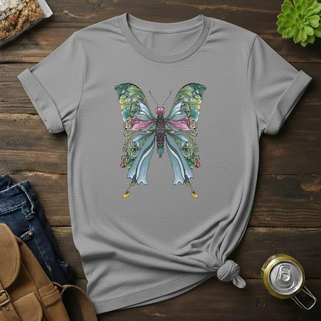 Botanical Butterfly T-Shirt — Watercolor Floral Wings Tee