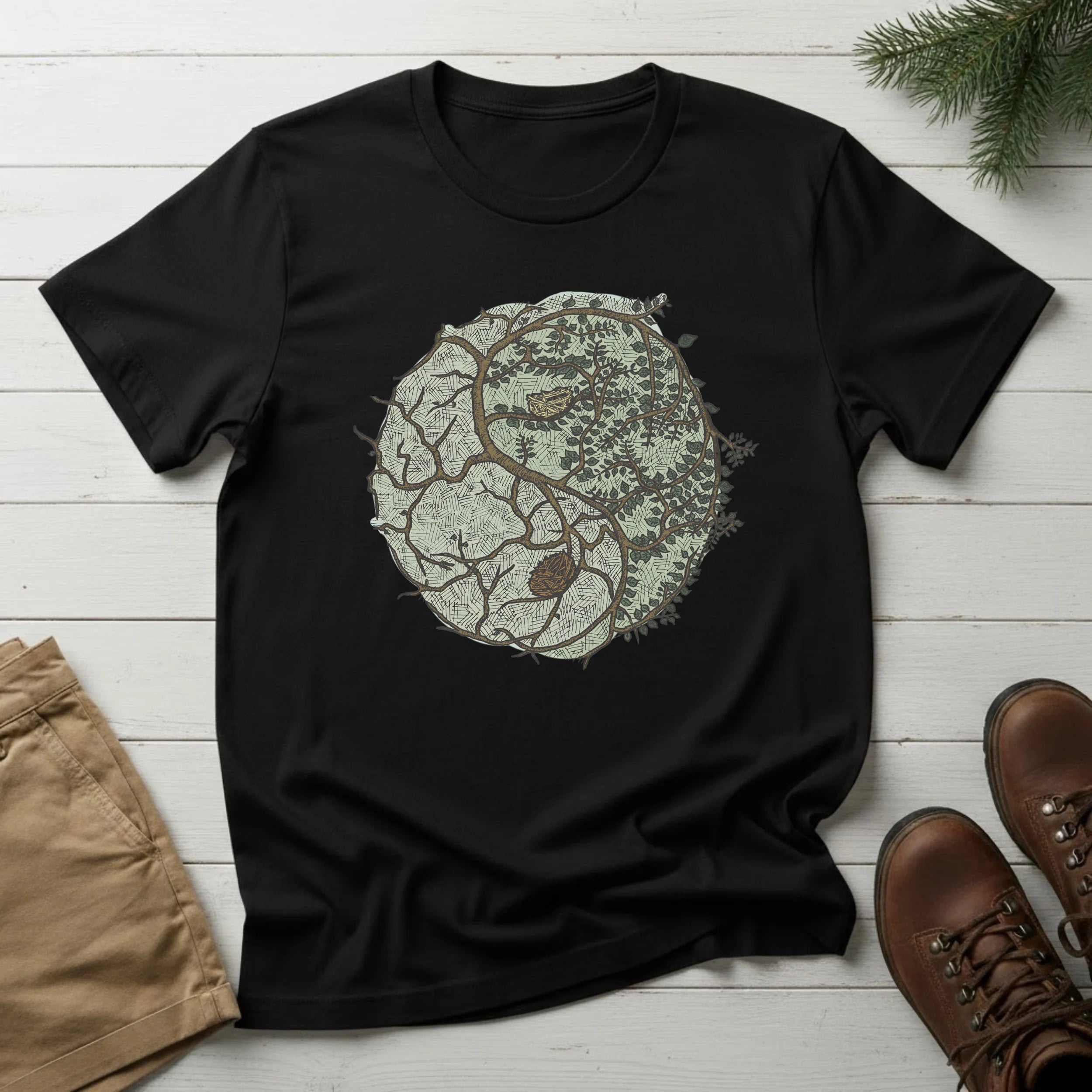 T-Shirt — Forest & Stone Circle Illustration Tee