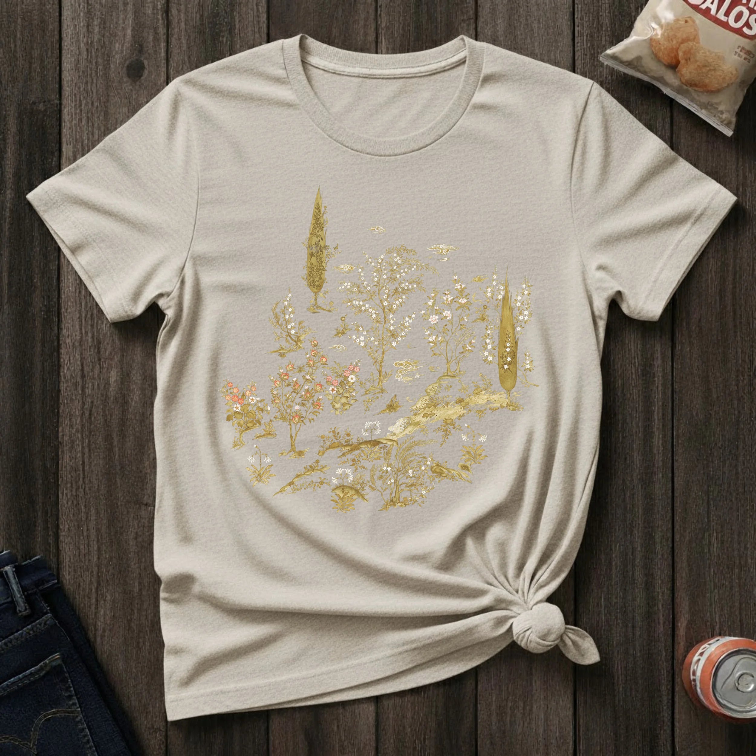 Floral Countryside T-Shirt — Vintage Botanical Garden Design