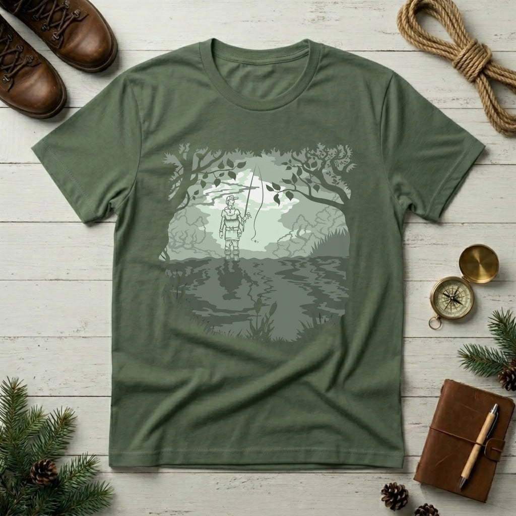 Forest Lantern T-Shirt — Moonlit Camping Scene