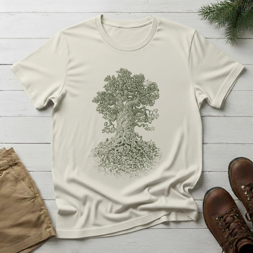 Oak Tree Illustration T-Shirt — Vintage Botanical Nature Tee