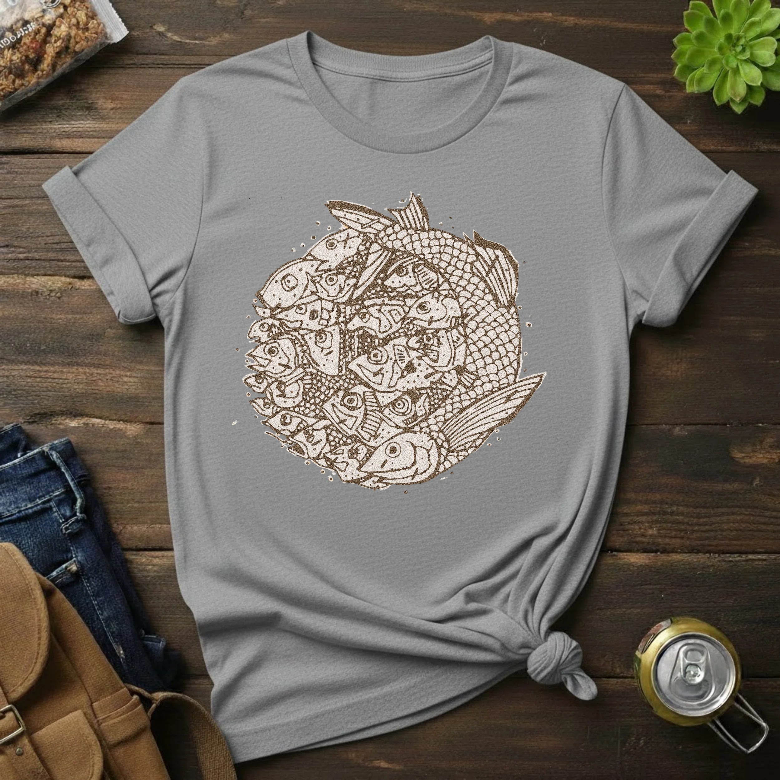 Koi Circle T-Shirt — Intricate Koi Fish Mandala Tee