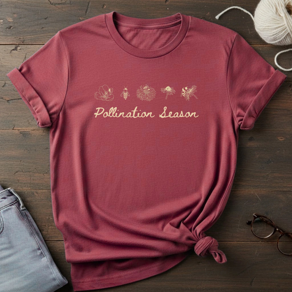 Pollination Season T-Shirt — Floral Bee Garden Tee