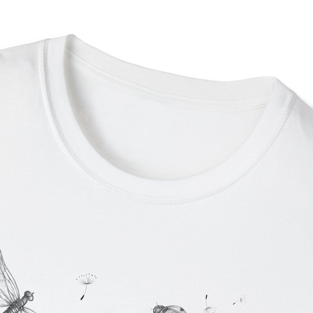 Butterfly & Dandelion Tee — Delicate Botanical Nature T-Shirt