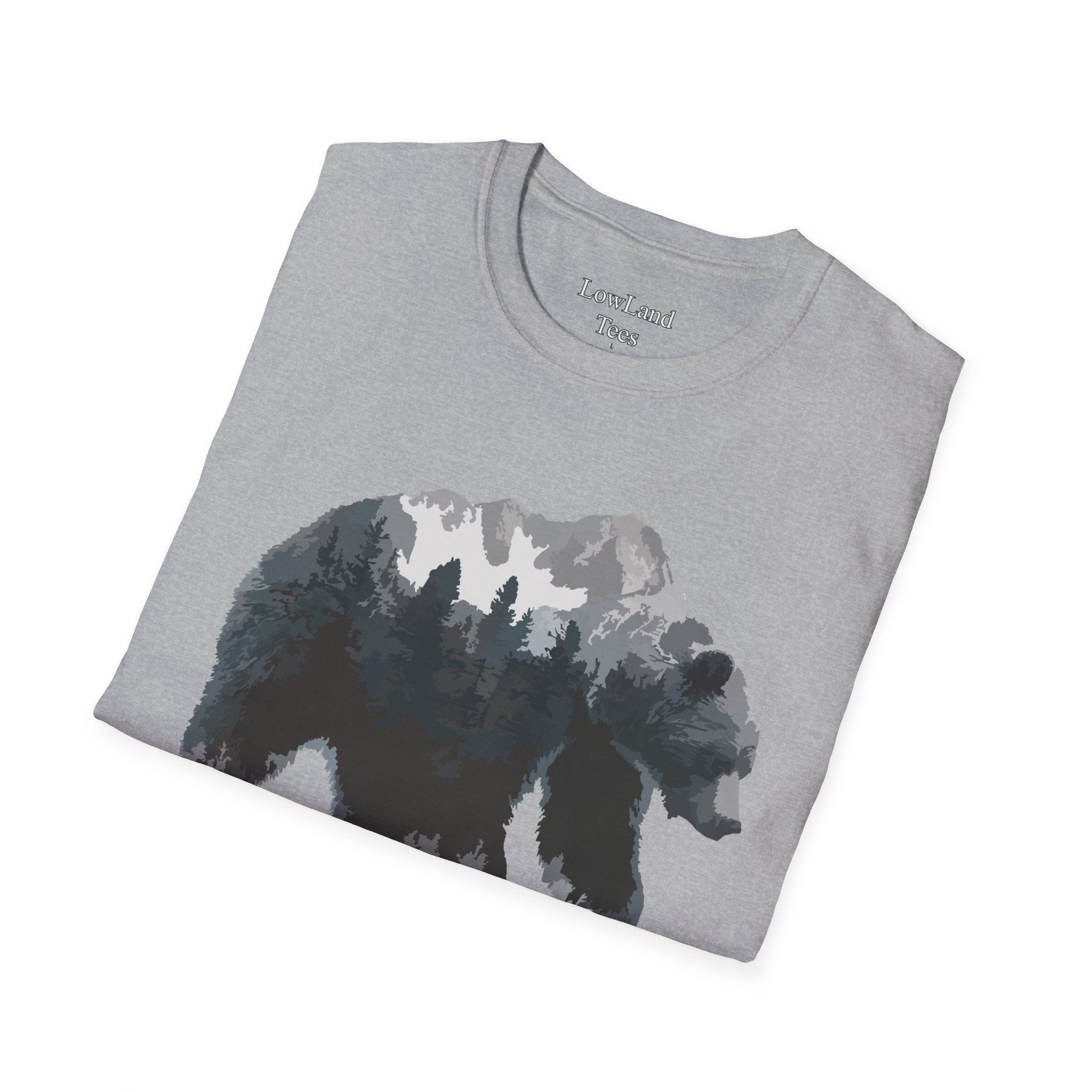Mountain Spirit Bear T-Shirt — Double Exposure Wilderness Nature Tee