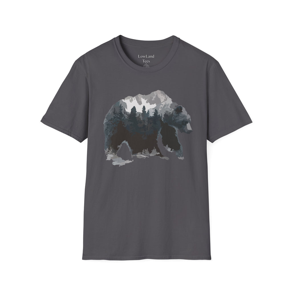 Mountain Spirit Bear T-Shirt — Double Exposure Wilderness Nature Tee
