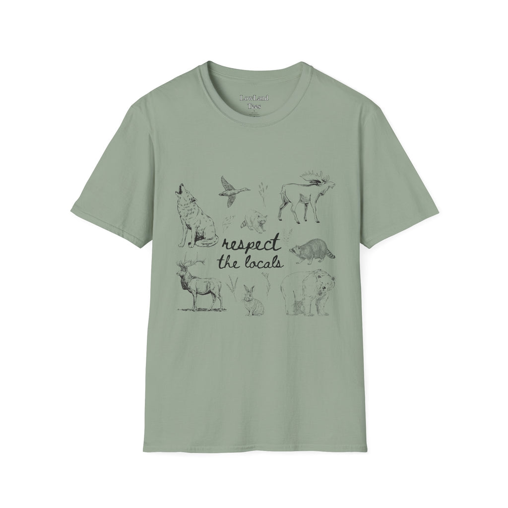 Respect the Locals T-Shirt — Wildlife Sketch Nature Tee