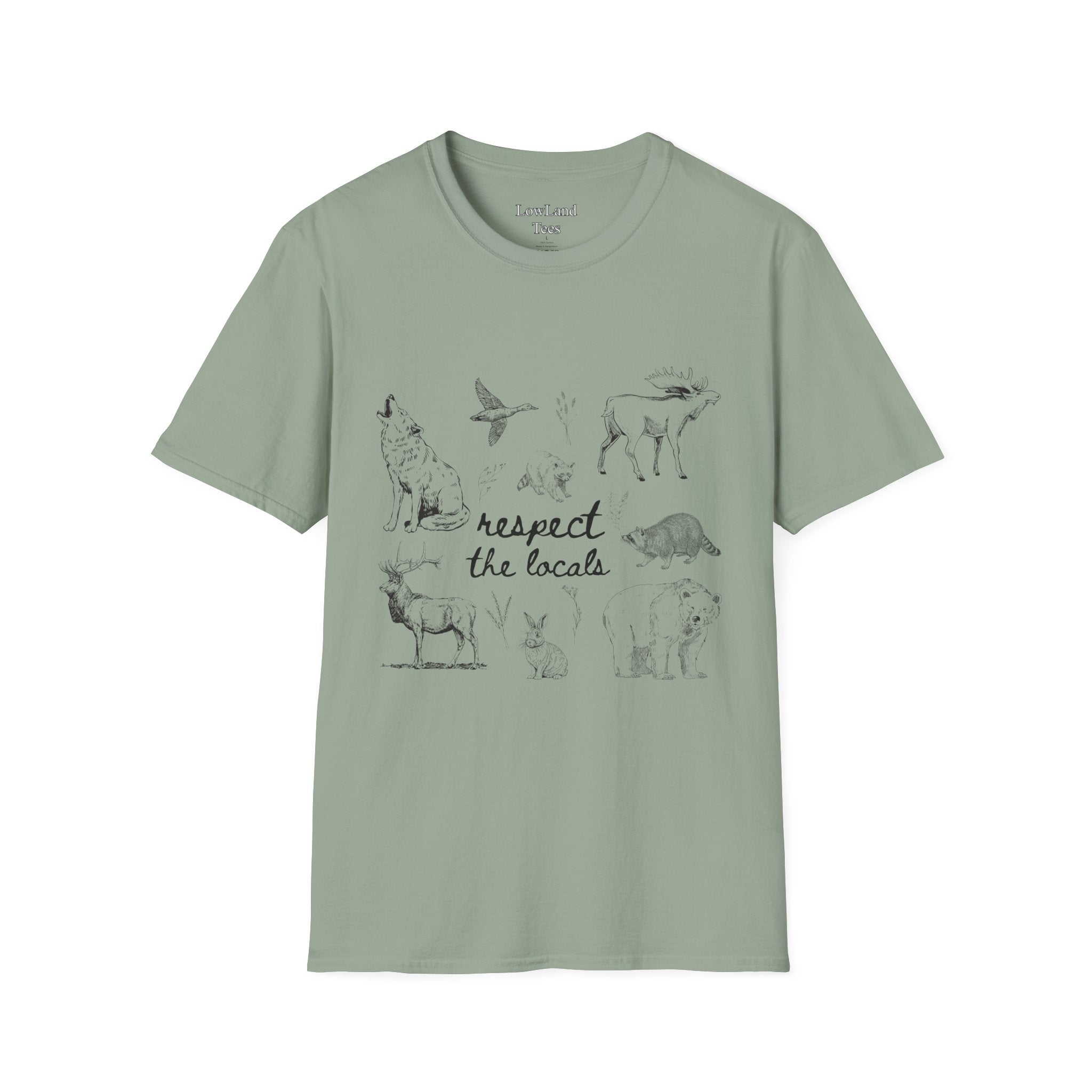 Respect the Locals T-Shirt — Wildlife Sketch Nature Tee