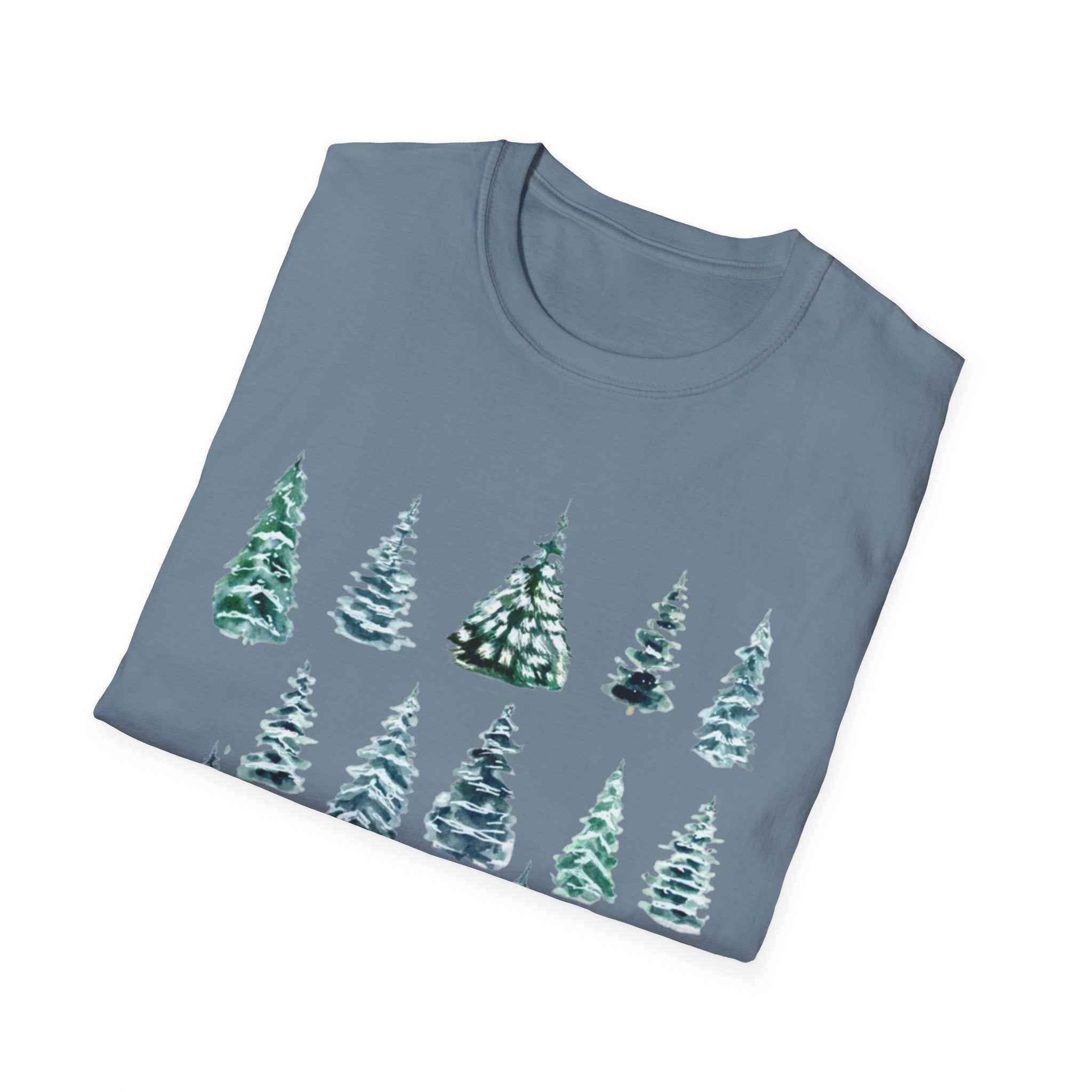 Pine Tree Watercolor T-Shirt — Minimal Holiday Trees Tee