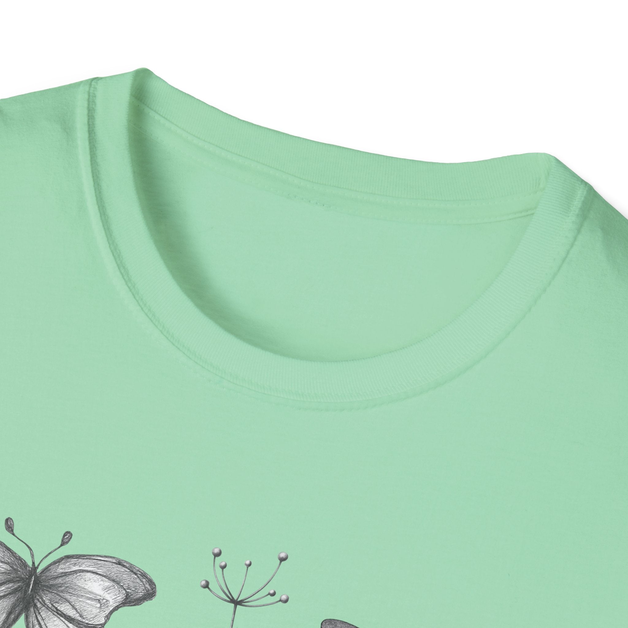 Butterfly Sketch Grid T-Shirt — Vintage Botanical Insect Tee