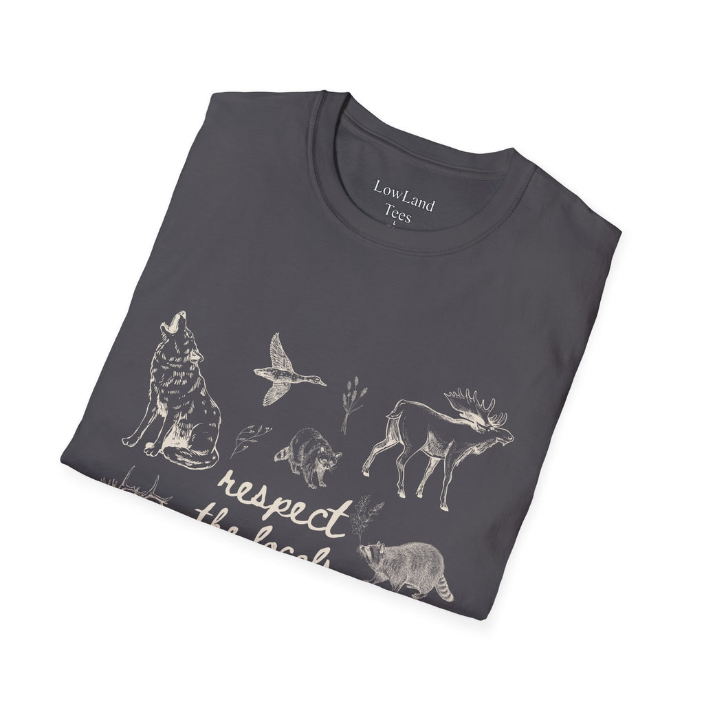 Respect the Locals T-Shirt — Wildlife Sketch Nature Tee
