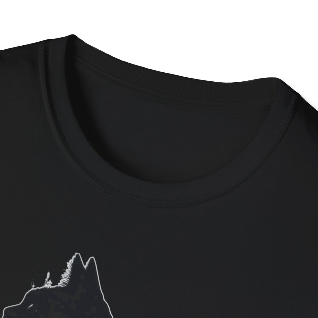 Galaxy Cat T-Shirt — Night Sky Silhouette Tee for Cat Lovers