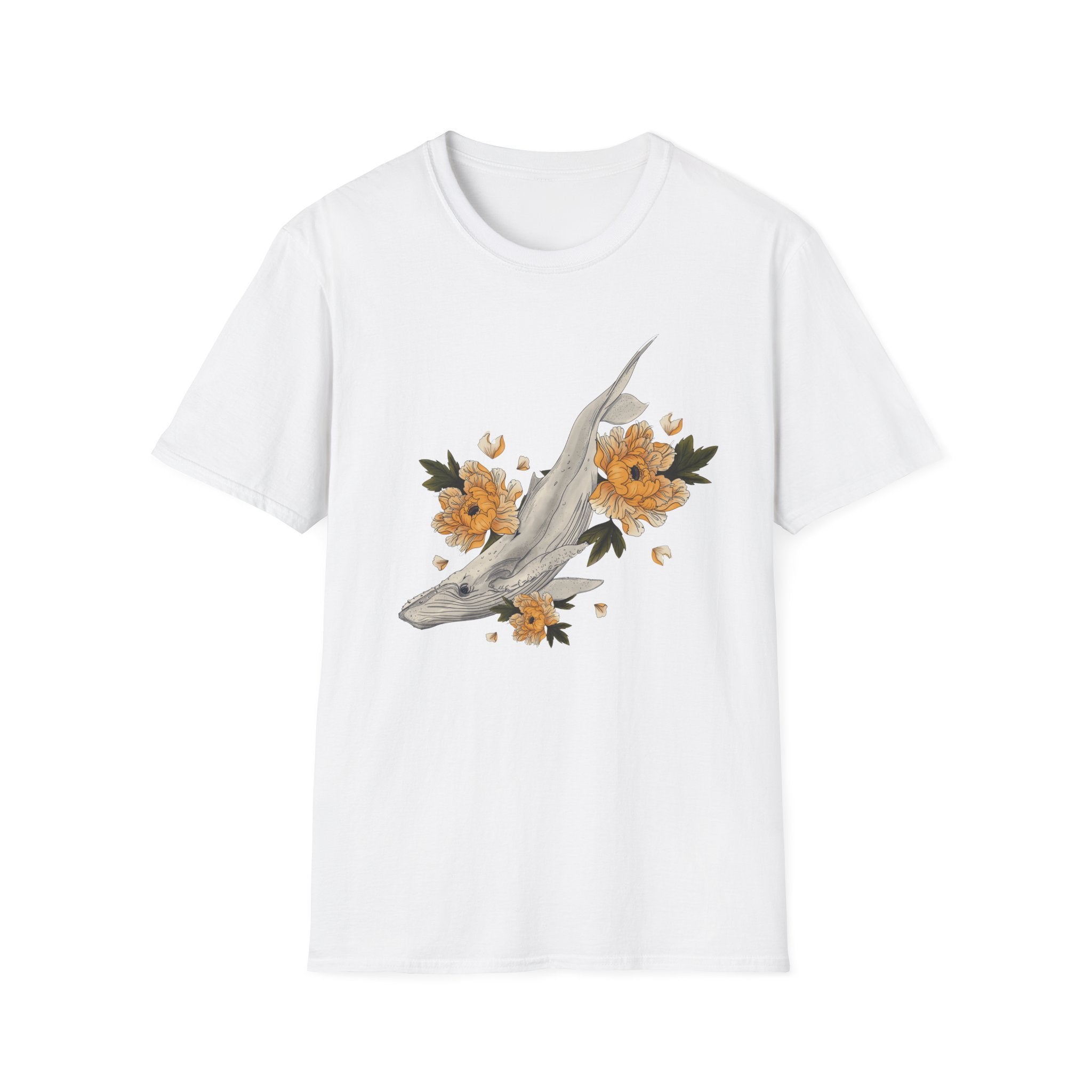 Floral Koi Fish T-Shirt — Golden Blossom Graphic Tee