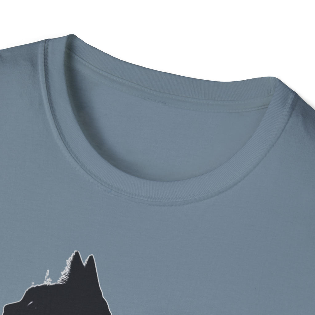Galaxy Cat T-Shirt — Night Sky Silhouette Tee for Cat Lovers