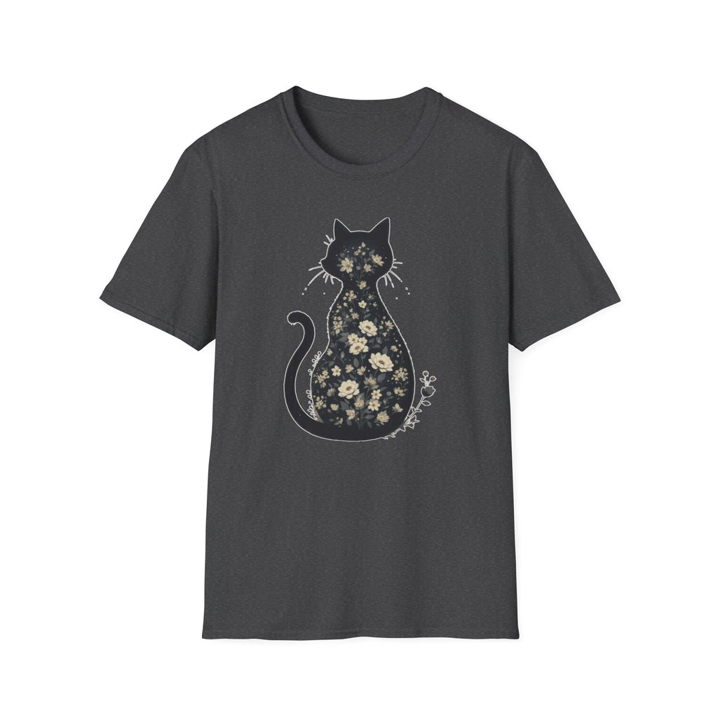 Floral Silhouette Cat T-Shirt
